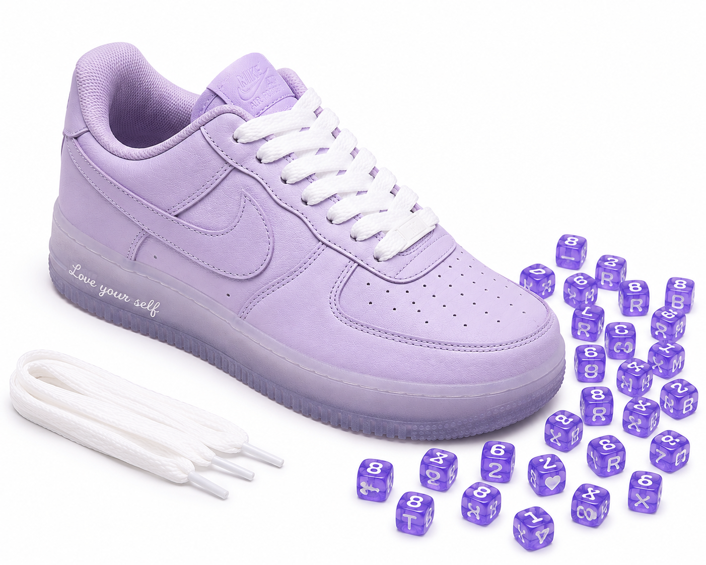 Nike Air Force 1 Love Yourself Lila