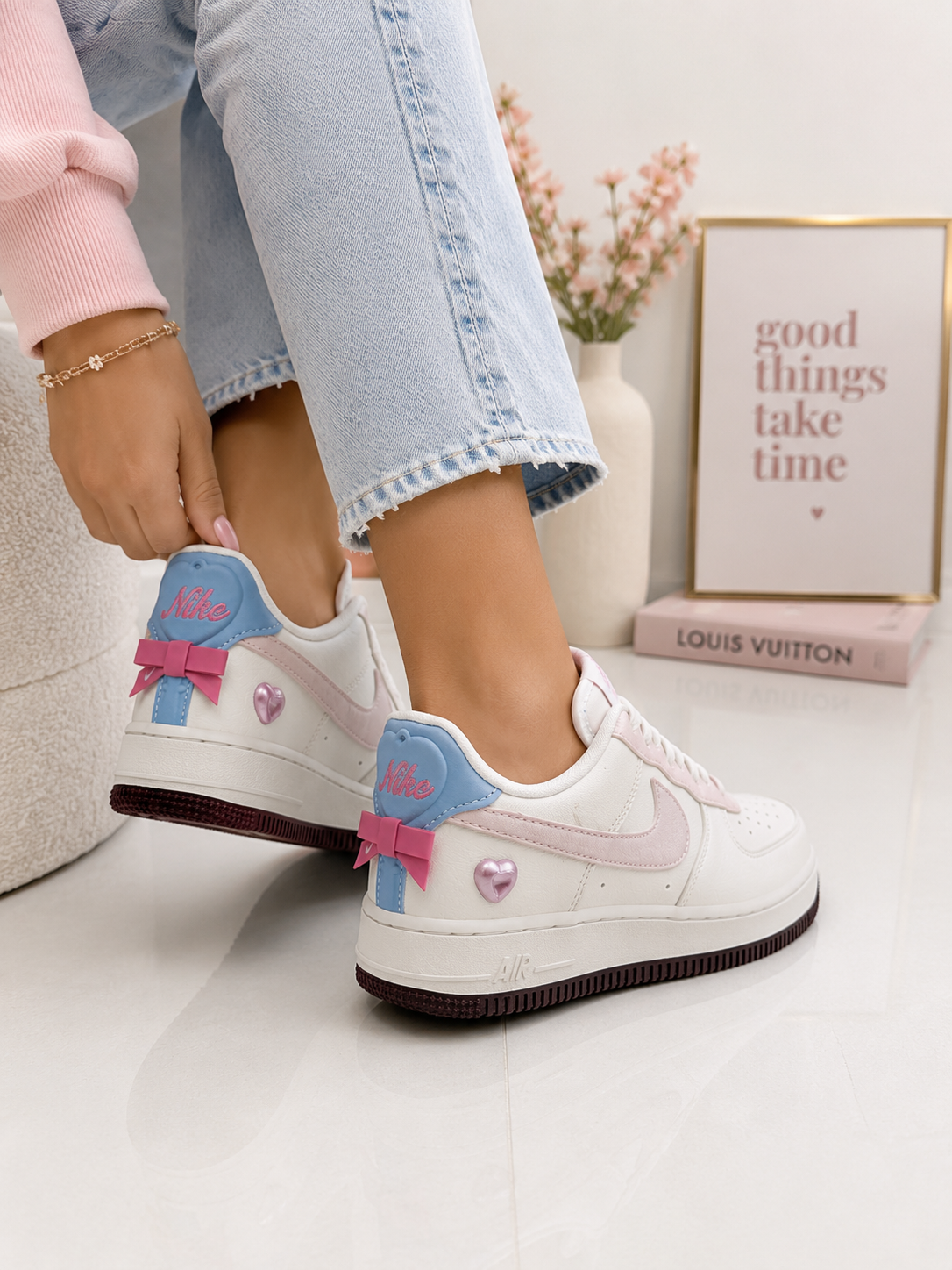 Nike Air Force 1 Custom Corazón Rosa